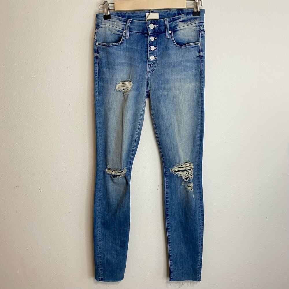 Mother Denim Women's Jeans The Pixie Fray Slim Stretch Exposed Fly Dostressed 24